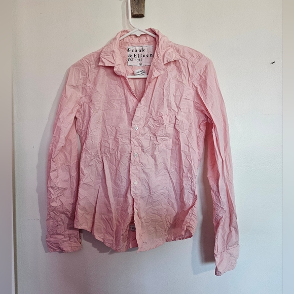 Frank & Eileen Tops - Frank & Eileen pink crinkle Shirt oversized Xs